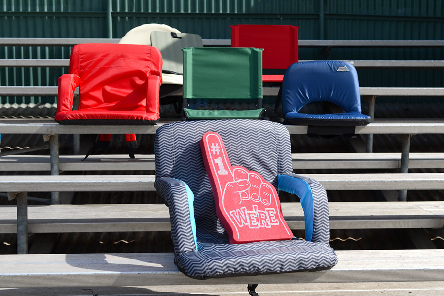 Portable Stadium Seat Cushion with Backs Folding Bleacher Seats Cushion red