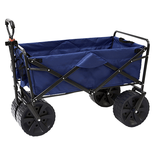 Seina Heavy Duty Steel Frame Collapsible Folding Outdoor Portable Utility  Cart Wagon With All Terrain Plastic Wheels And 150 Pound Capacity, Black :  Target