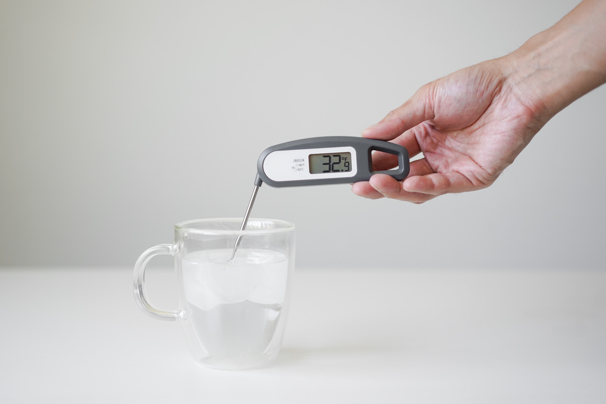 calibrating a thermometer in iced water